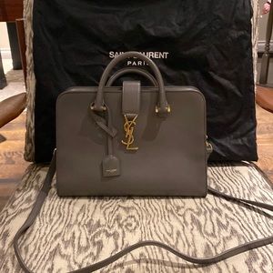 YSL Bo Monogramme SL cross body/top handle in grey